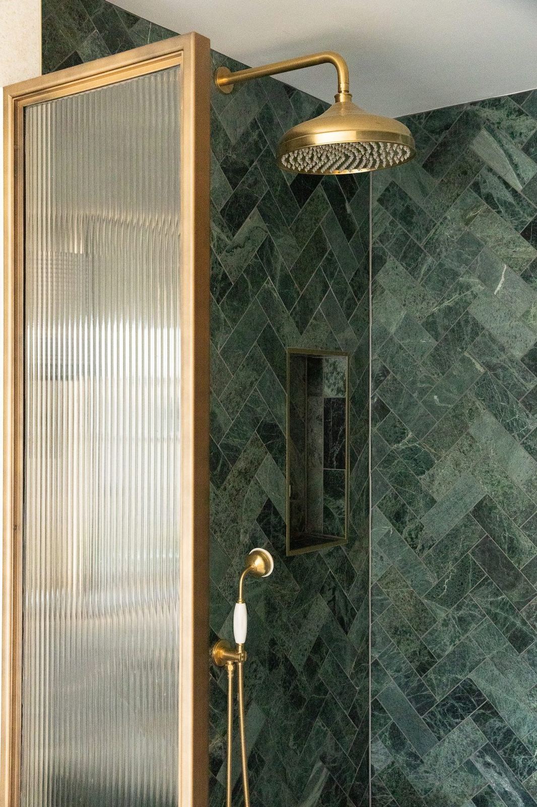 Bathroom with green marble